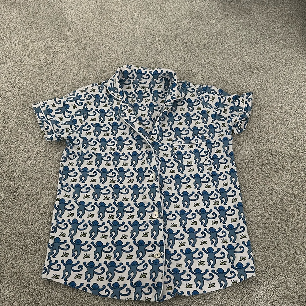 Blue Monkey Roller Rabbit Pj Top